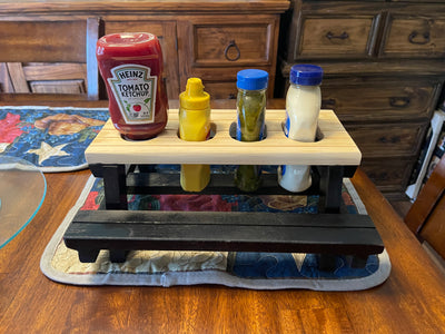 Mini Picnic Table Condiment Holder