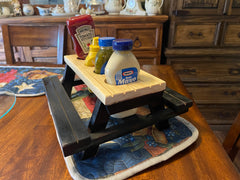 Mini Picnic Table Condiment Holder